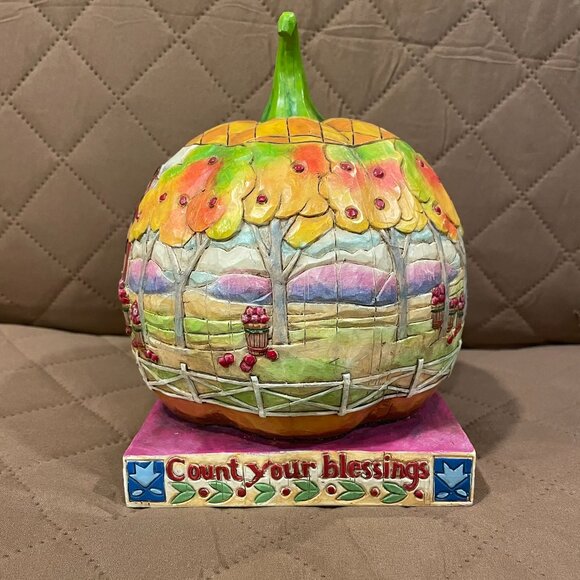 Jim Shore 2004 Count Your Blessings Pumpkin Heartwood Creek Designs - Picture 3 of 5